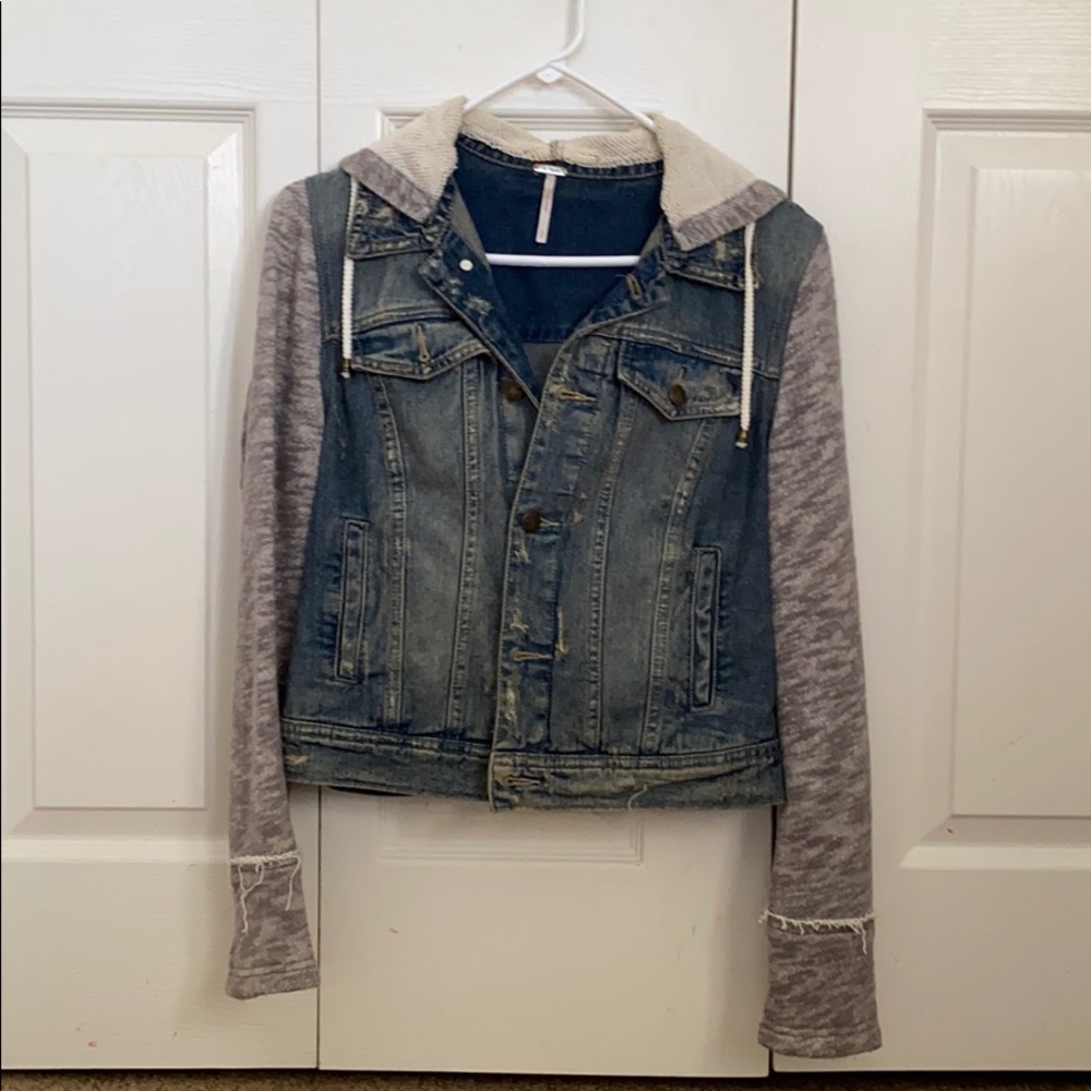 Free People Distressed Denim Jacket